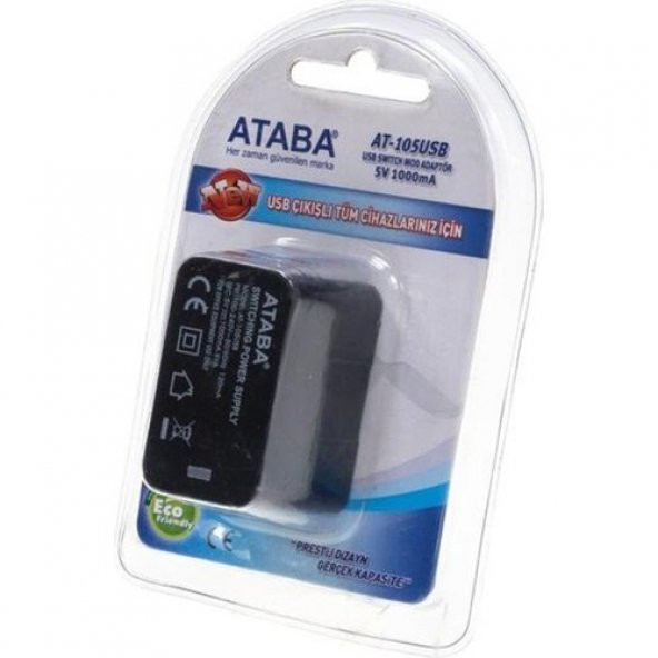 ATABA AT- 105USB 5V 1000MA USB ÇIKIŞLI TÜM CİHAZLAR İÇİN USB SWITCH MOD ADAPTÖR