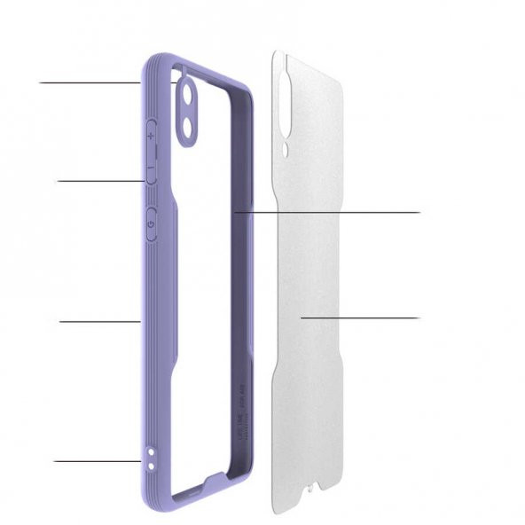 Galaxy A02 Kılıf Kamera Korumalı Arkası Şeffaf Silikon - 3