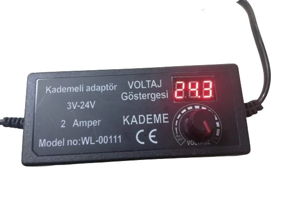 WINLIGHT WL-00111 KADEMELİ ADAPTÖR 3V 24V 2 AMPER VOLTAJ GÖSTERGELİ ADAPTÖR