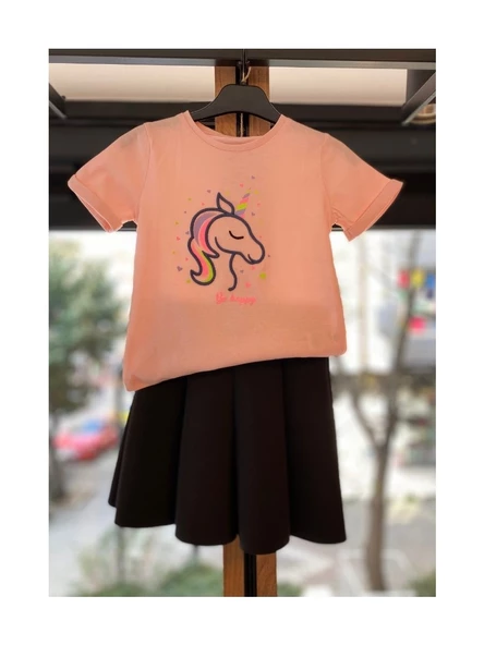 Siyah Renk Volanlı Dalgıç Kumaş Etek