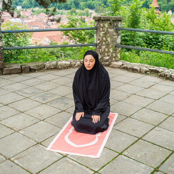 Baha Portatif Cep Seccade Seyahat Namazlığı'' Katlanabilir Seccade'' (TERRACOTTA) - 2