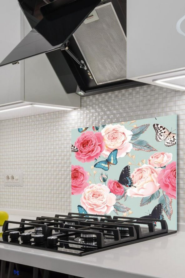 50x60 cm Model 13 Desenli Cam Ocak arkası Koruyucu ürün görseli