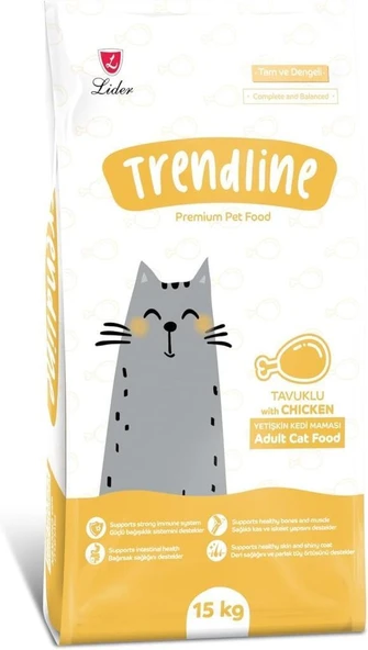 Trendline Tavuklu Yetişkin Kedi Maması 15 Kg - 1