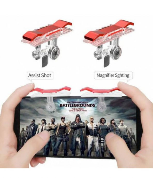 Pubg Ateş Tetik Düğmesi Telefonlar Için Çift Oyun Adaptörü Kutulu