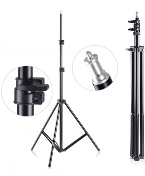 210 Cm Tripod Telefon Tutucu Kamera Öz Çekim Tripod Işık Ayağı - 2