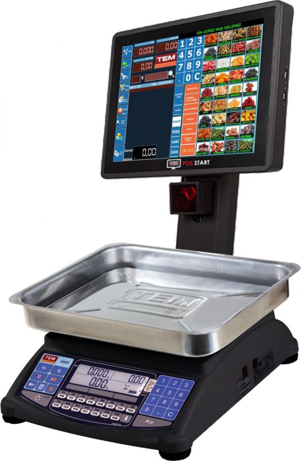 Pos Terazi Kuruyemiş Barkodlu Toptan Satış Sistemi 120 Kg Onaylı Müşteri Ekranlı
