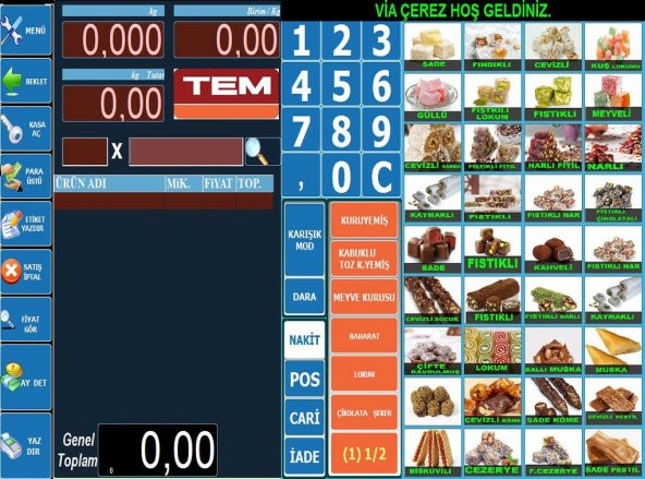 Pos Terazi Kuruyemiş Barkodlu Toptan Satış Sistemi 120 Kg Onaylı Müşteri Ekranlı - 3