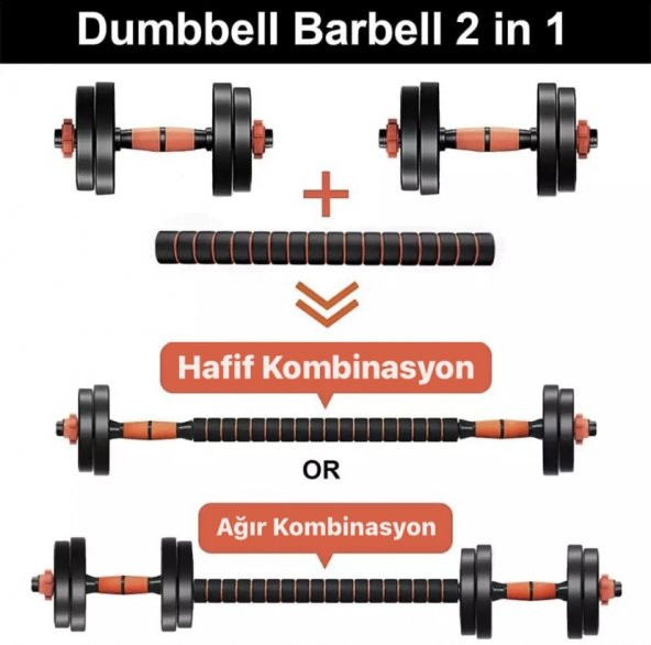 HEPİTOP HVe Dambıl Seti Fonksiyonel Ağırlık Ve Vücut Geliştirme Aleti 15kg