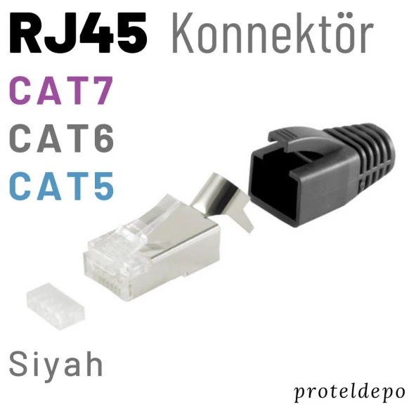 IRENIS RJ45 FTP Konnektör, Cat7, Cat6 Kablo uyumlu, renkli