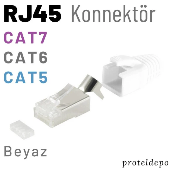 IRENIS RJ45 FTP Konnektör, Cat7, Cat6 Kablo uyumlu, renkli - 4