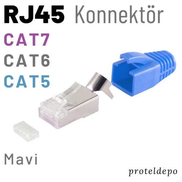 IRENIS RJ45 FTP Konnektör, Cat7, Cat6 Kablo uyumlu, renkli - 6