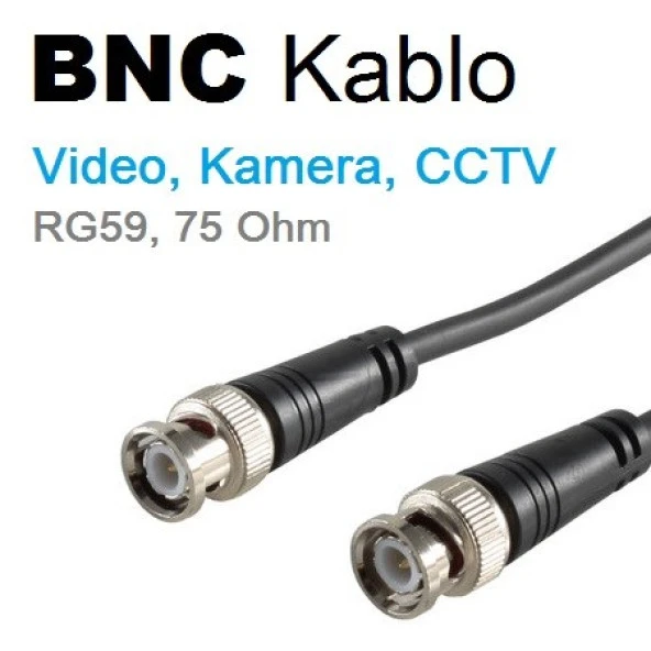 IRENIS BNC Kablo 75 Ohm RG59 Video, Kamera, CCTV