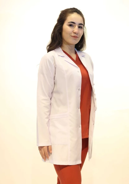 Doktor Hemşire Bayan Orta Boy Gömlek Yaka Beyaz Önlük xxs - 2