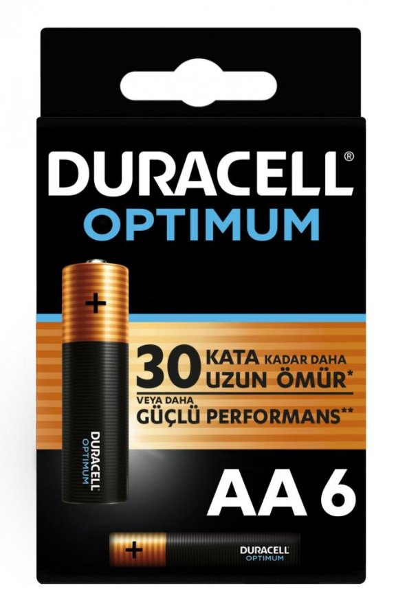 Duracell Optimum Aa Alkalin Pil, 1,5 V Lr6 Mn1500, 6’li Paket