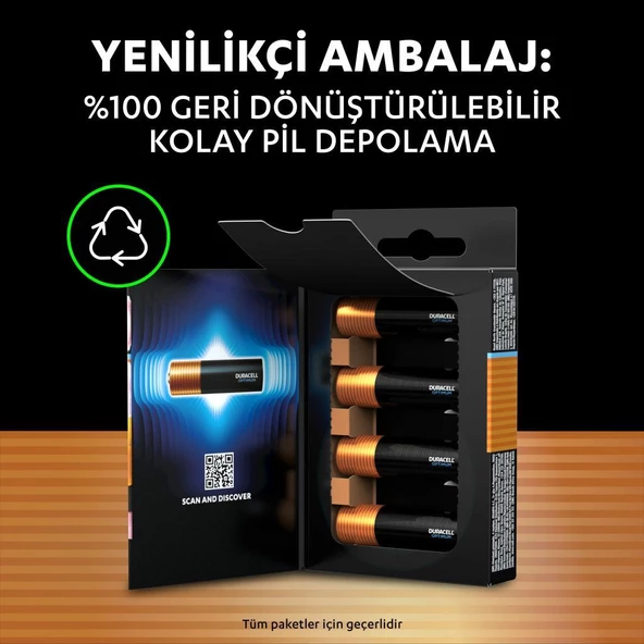 Duracell Optimum AA Alkalin Pil, 1,5 V Lr6 Mn1500, 4’lü Paket - 5