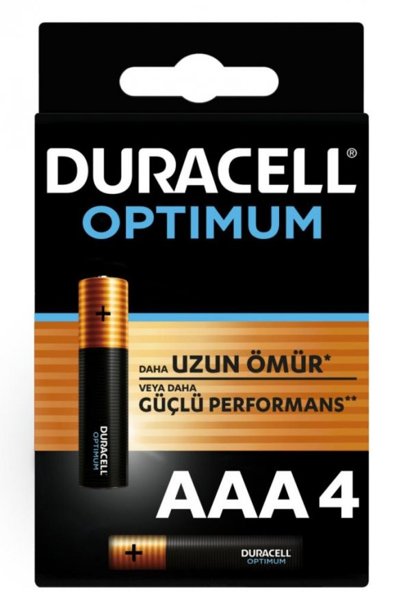 Duracell Optimum Aaa Alkalin Pil, 1,5 V Lr03 Mn2400, 4’lü Paket