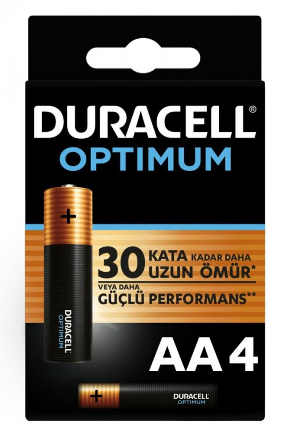 Duracell Optimum AA Alkalin Pil, 1,5 V Lr6 Mn1500, 4’lü Paket