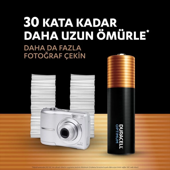 Duracell Optimum AA Alkalin Pil, 1,5 V Lr6 Mn1500, 4’lü Paket - 6