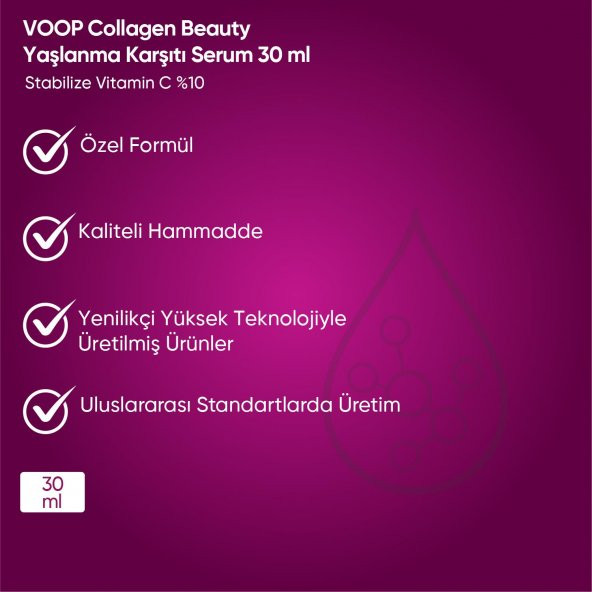 VOOP Collagen Beauty Yaşlanma Karşıtı Serum 30 ml - 4