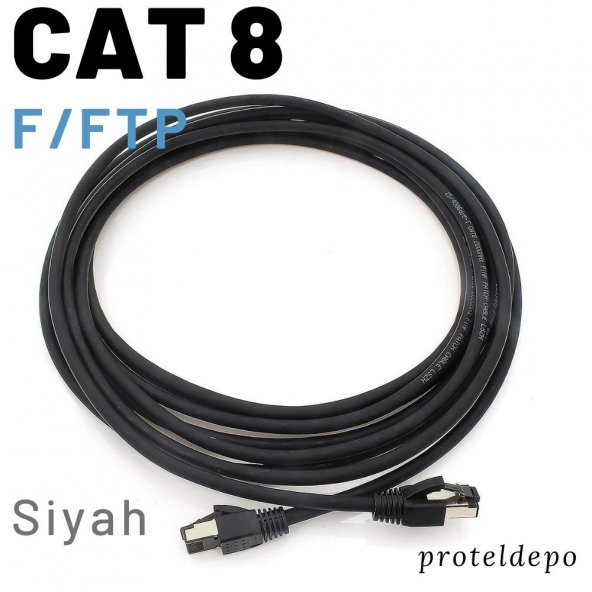 IRENIS CAT8 Kablo F FTP LSZH Ethernet Network Lan Ağ Kablosu 1 Metre Siyah - 2