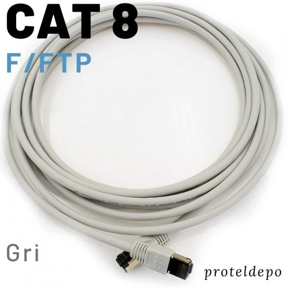 IRENIS CAT8 Kablo F FTP LSZH Ethernet Network Lan Ağ Kablosu 2 Metre Gri - 2