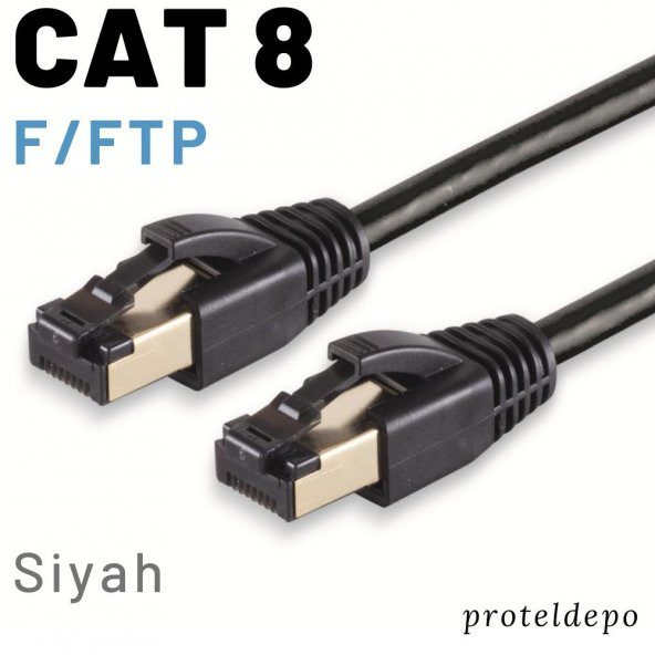 IRENIS CAT8 Kablo F FTP LSZH Ethernet Network Lan Ağ Kablosu 5 Metre Siyah