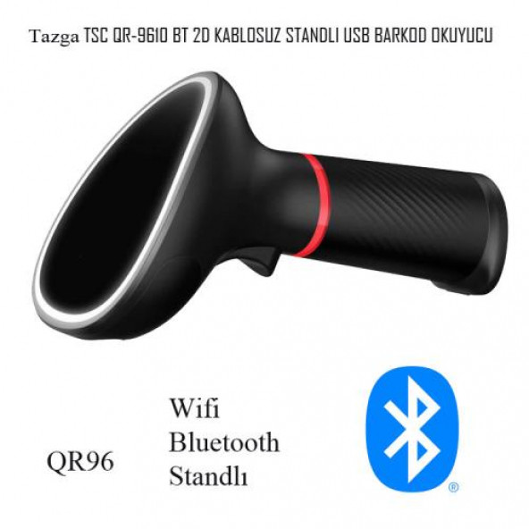 TAZGA TSC QR-9610 BT 2D KABLOSUZ STANDLI USB BARKOD OKUYUCU - 2