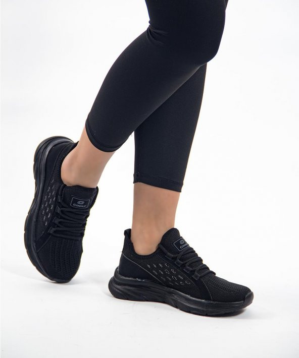 294 Delik Detaylı Dokuma Model Kadın Sneaker Siyah