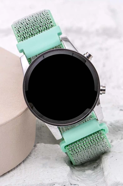 Turkuaz Cırtlı Yapışır Kordon Yeni Moda Led Unisex Kadın Saat Hediyelik ST-304059 - 4