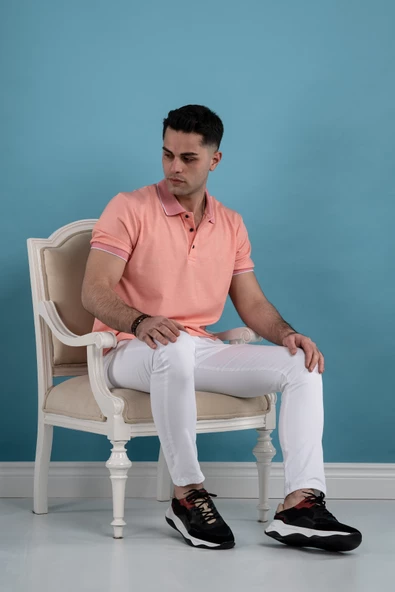 SAN&FA REGULAR FİT KESİM MERSERİZE ERKEK YAKALI T-SHİRT - Resim 2