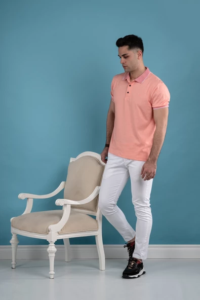 SAN&FA REGULAR FİT KESİM MERSERİZE ERKEK YAKALI T-SHİRT - Resim 3