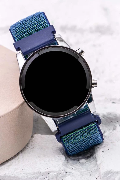 Yeni Cırtlı Yapışır Lacivert Kordon Dijital Led Unisex Kadın Erkek Kol Saat ST-304060 - Resim 2