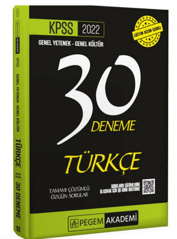 2022 KPSS Genel Kültür Genel Yetenek Türkçe 30 Deneme - 1