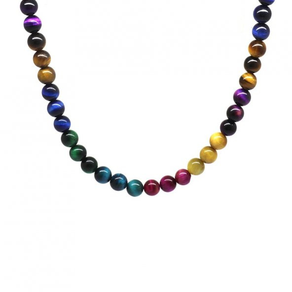 Nipora Küre Kesim Çakra Kaplangözü Doğaltaş Kombinli Kadın Kolye - 2