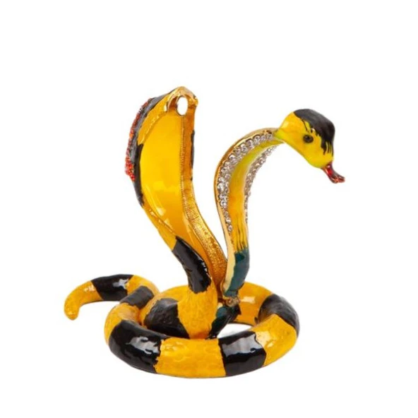 Renkli Kral Kobra Swarovski Taşlı Mücevher Kutusu - Resim 5