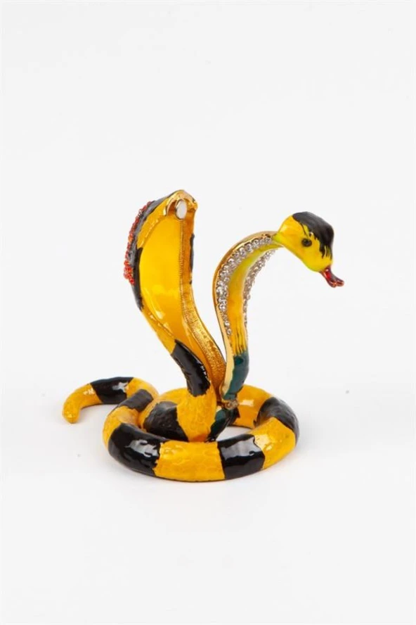 Renkli Kral Kobra Swarovski Taşlı Mücevher Kutusu - Resim 10