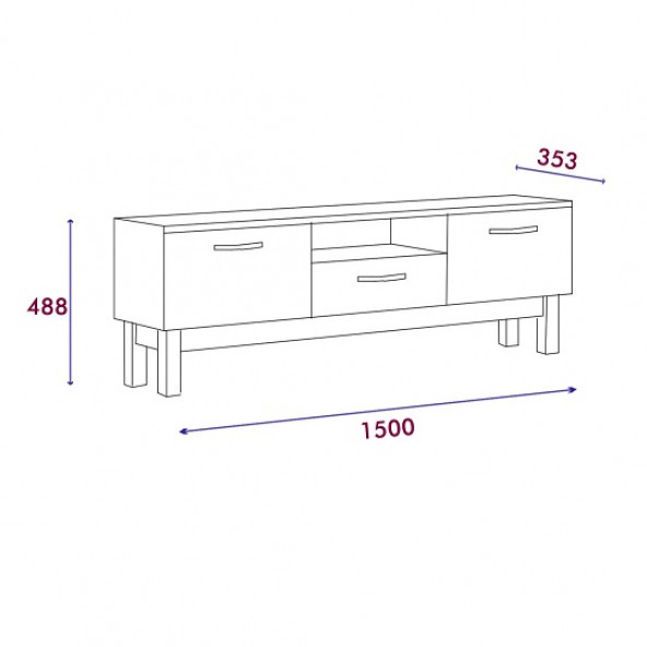 BMdekor TV Sehpası Ses Beyaz 150 cm - 4