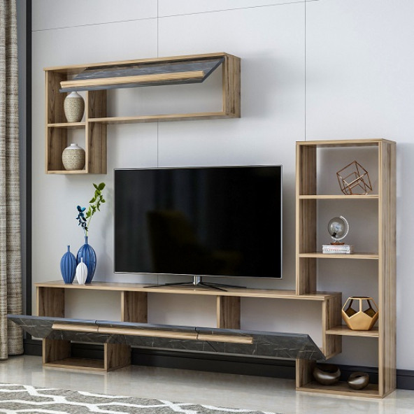 BMdekor TV Ünitesi Star Çırağan Mermer Desen 209 cm - 2