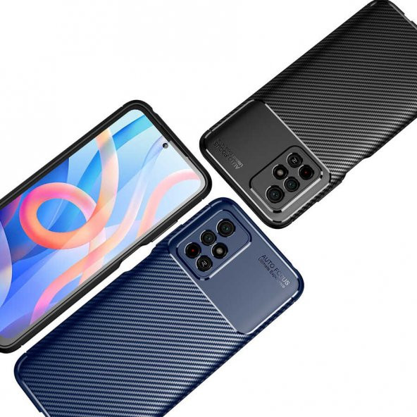 Xiaomi Poco M4 Pro 5G Kılıf Antişok Carbon Regnor Silikon Kapak - 4