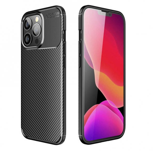 Apple iPhone 13 Pro Kılıf Antişok Carbon Regnor Silikon Kapak - 10