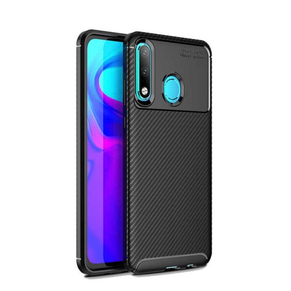 Huawei P30 Lite Kılıf Antişok Carbon Regnor Antişok Carbon Silikon