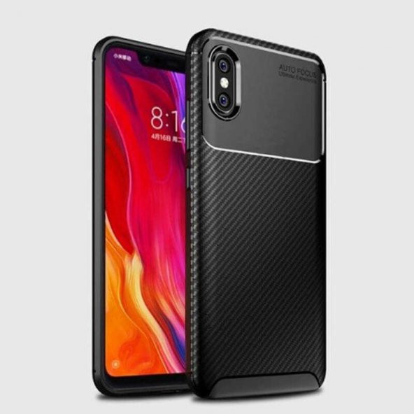 Xiaomi Mi 8 Pro Kılıf Antişok Carbon Regnor Antişok Carbon Silikon