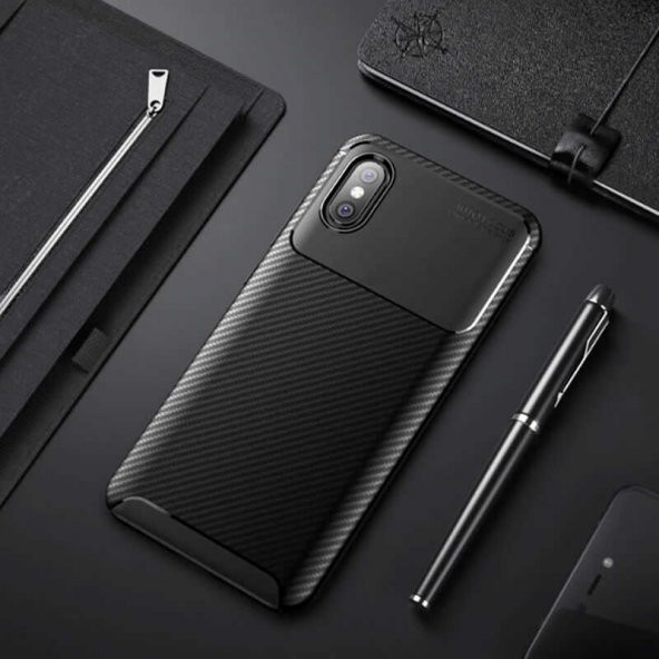 Xiaomi Mi 8 Pro Kılıf Antişok Carbon Regnor Antişok Carbon Silikon - 2