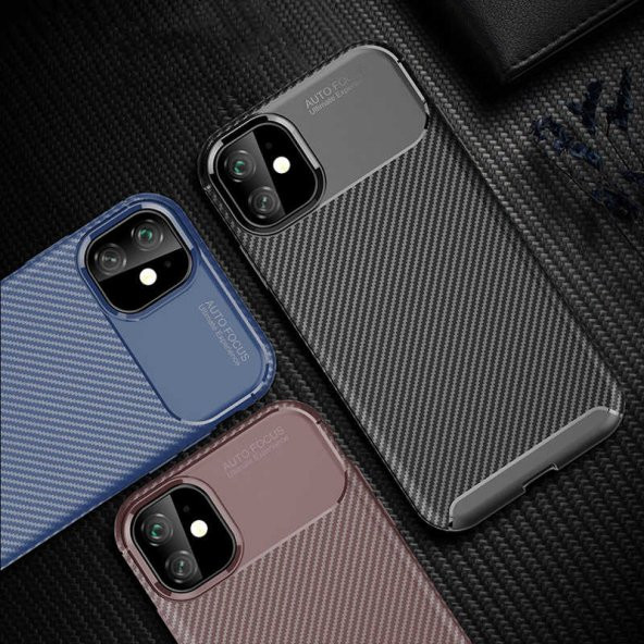 Apple iPhone 11 Kılıf Antişok Carbon Regnor Antişok Carbon Silikon