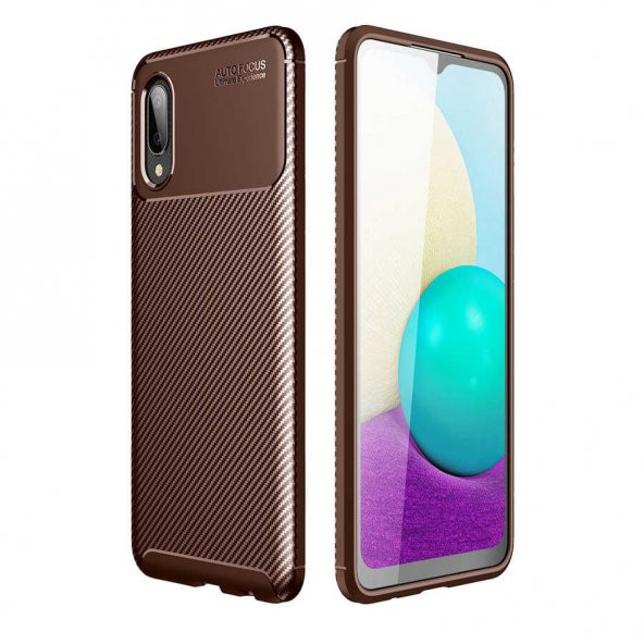 Samsung Galaxy A02 Kılıf Antişok Carbon Desenli Regnor Silikon Kapak - 12