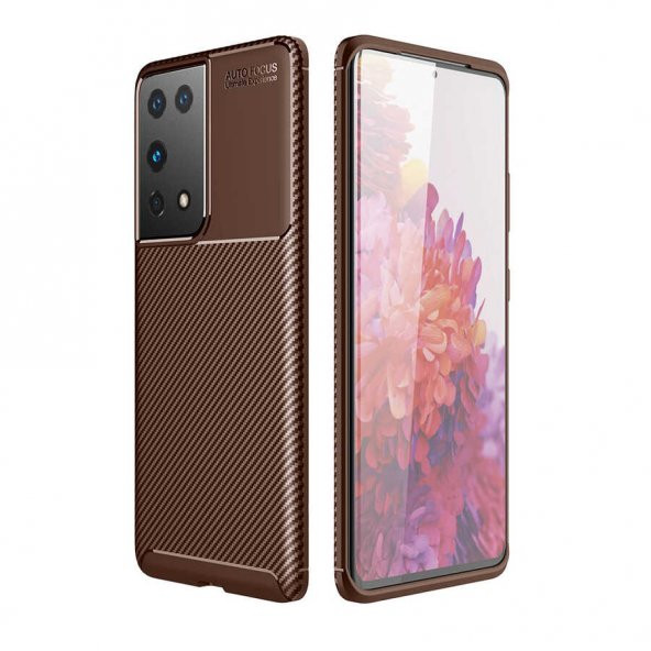 Samsung Galaxy S21 Ultra Kılıf Antişok Carbon Desenli Regnor Silikon Kapak - 2