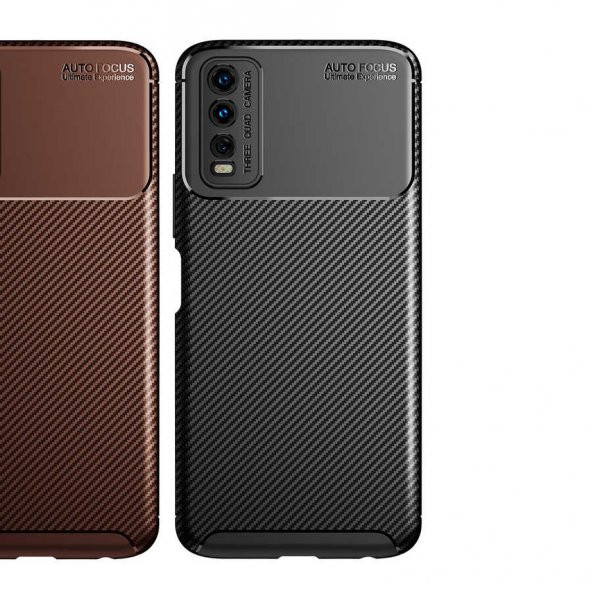 Vivo Y20S Kılıf Antişok Carbon Desenli Regnor Silikon Kapak - 7