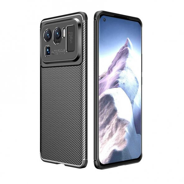 Xiaomi Mi 11 Ultra Kılıf Antişok Carbon Desenli Regnor Silikon Kapak - 10