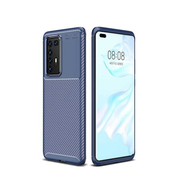 Huawei P40 Pro Kılıf Antişok Carbon Desenli Regnor Silikon Kapak