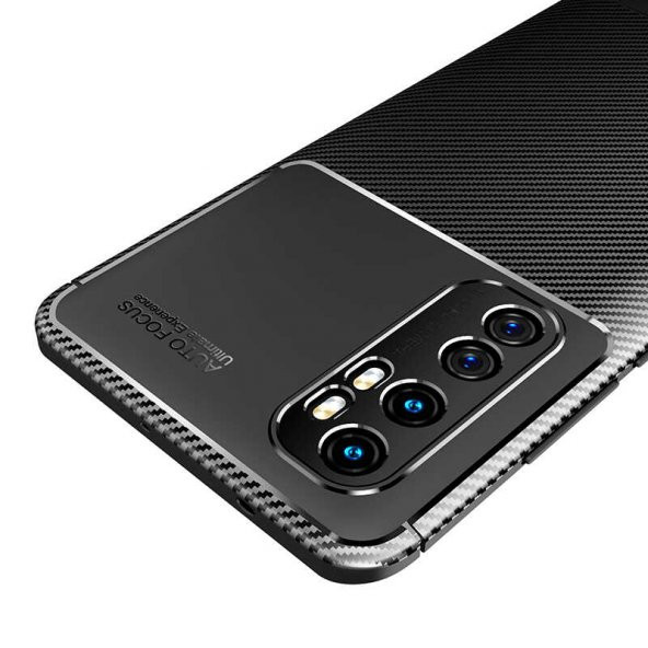 Xiaomi Mi Note 10 Lite Kılıf Antişok Carbon Desenli Regnor Silikon Kapak - 5